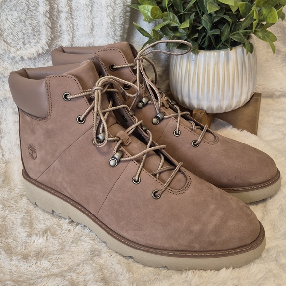 NEW Timberland Keeley Field Hiking Boots Tan Nubuck Leather Lace Up Womens Sz 10